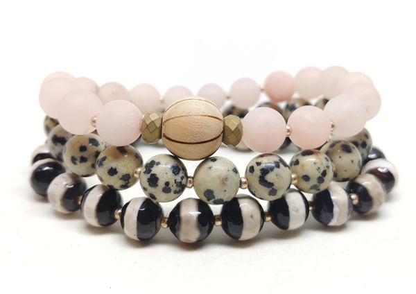Slot Canyon bracelet stacked with Cactus Loop and Cactus Flower Bracelets