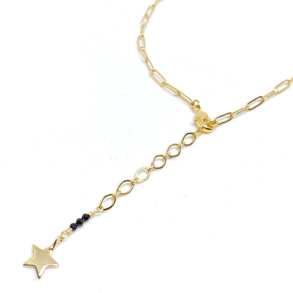 Black Druzy Moon Necklace