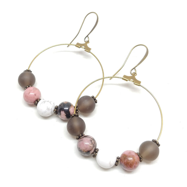 Stay Calm & Grounded--Hoop Earrings