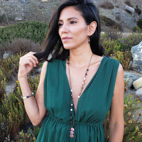 Stay Calm & Grounded--Long Necklace
