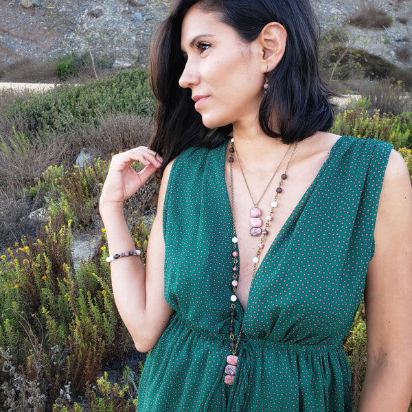 Stay Calm & Grounded--Long Necklace