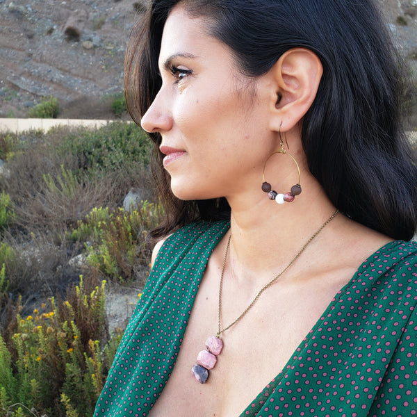 Stay Calm & Grounded--Hoop Earrings