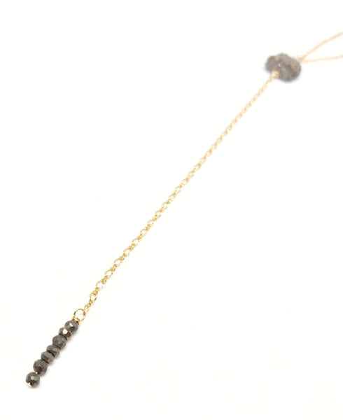 RAW Pyrite Lariat Necklace