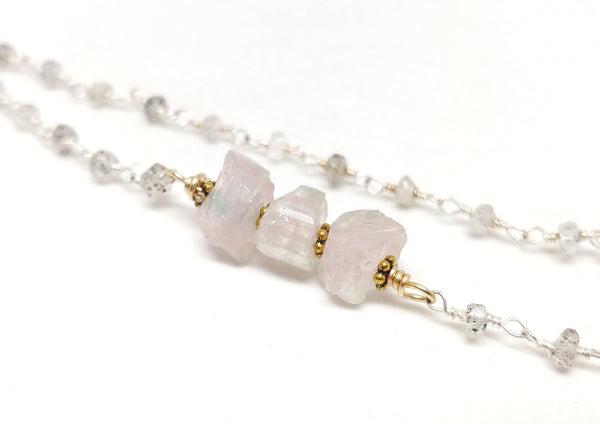 RAW Blue Aura Quartz Necklace