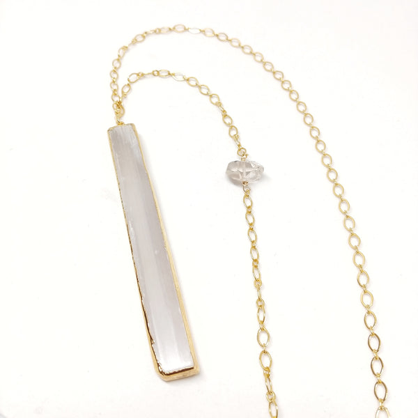 RAW Selenite Bar Necklace