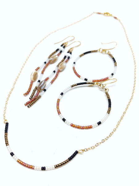 Sunrise Awe set of necklace, hoops and dangles