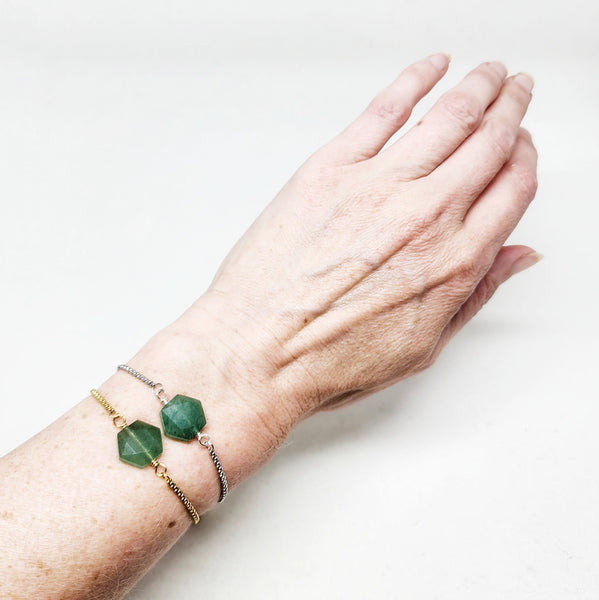 Fresh Start Bracelet (Green Strawberry Quartz)
