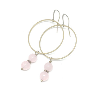 Rose Quartz Hoops