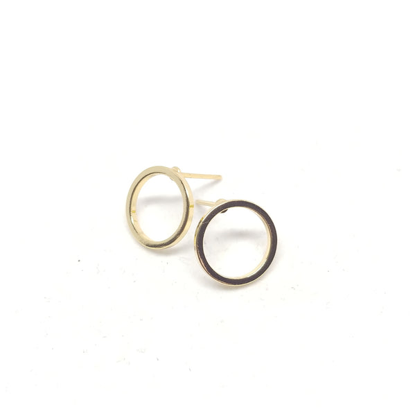 12mm open circle gold-plated studs.