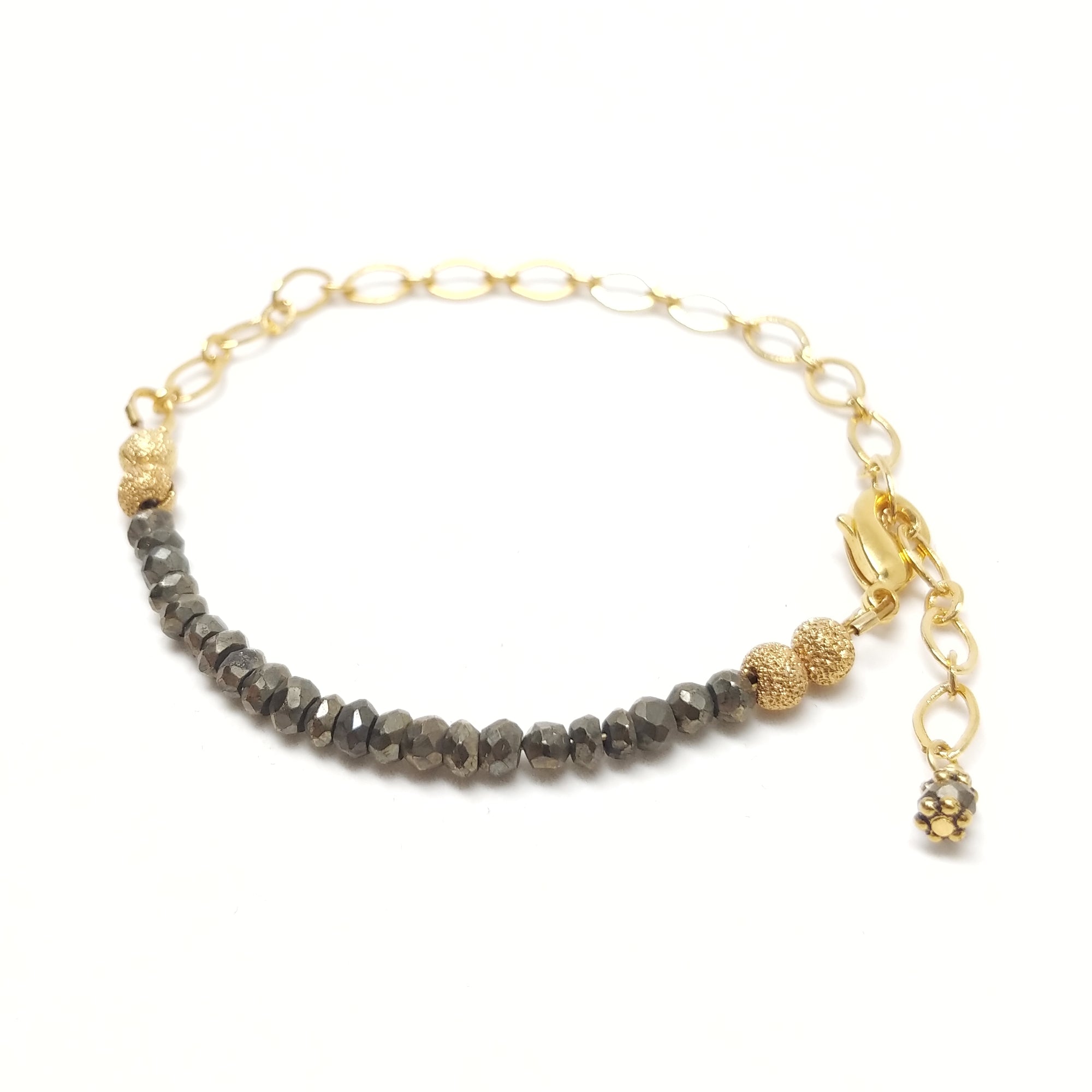 Pyrite Bracelet - Free Sized Strechable Beads Bracelet for Women and M –  Coquelicot By Komal
